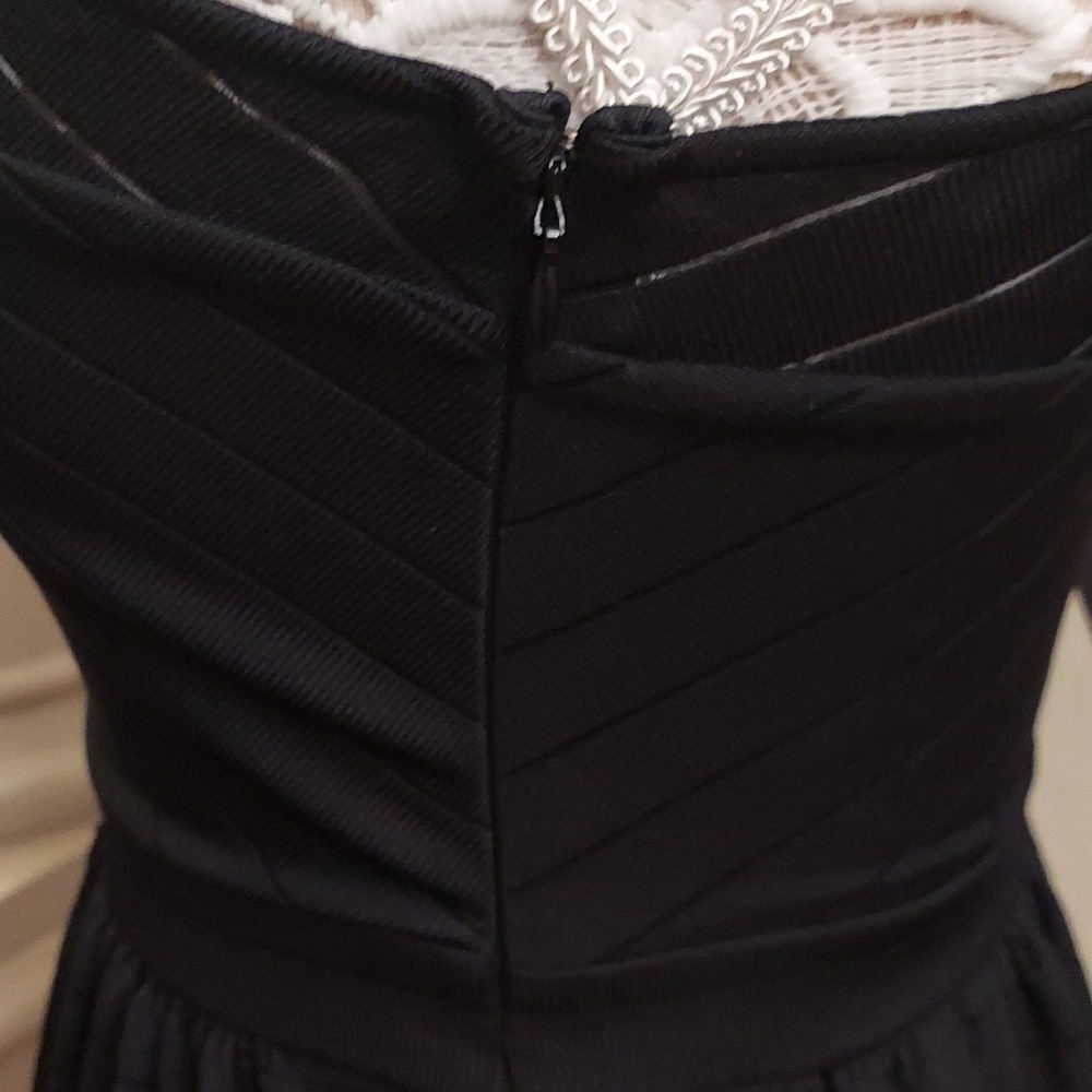 NEW BCBGENERATION One Shoulder Fit and Flare Little Black Dress 6 Party Evening - Picture 9 of 15